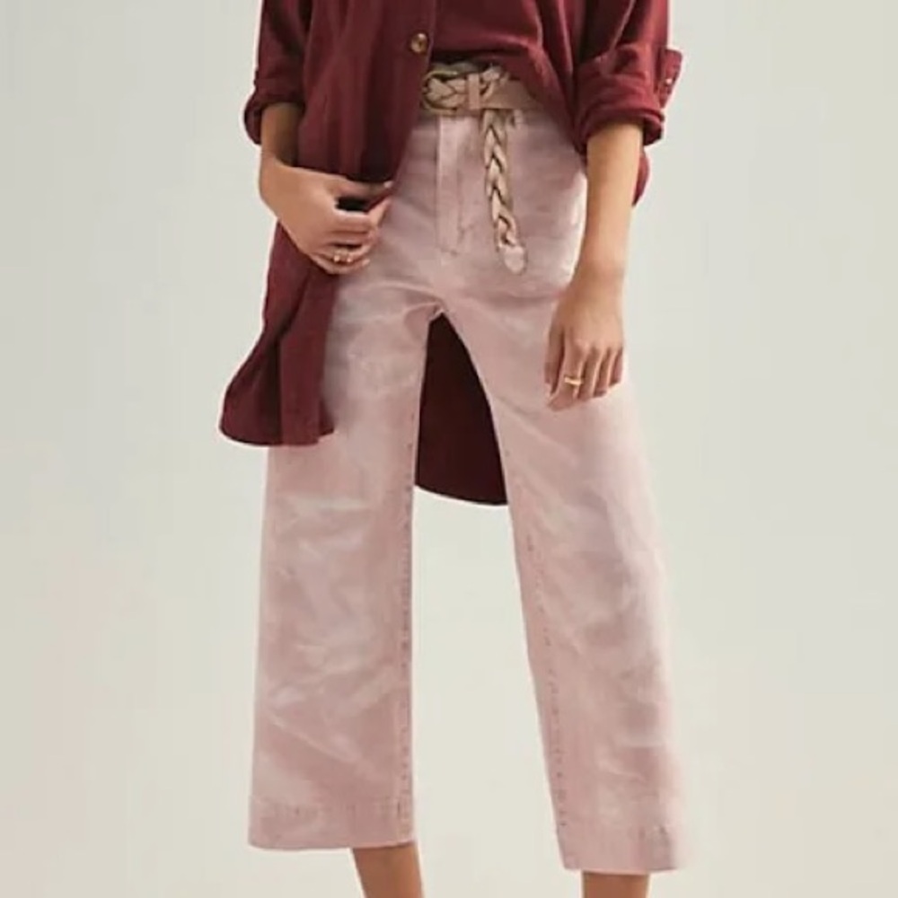Anthro Pilcro Pink Cropped Pants